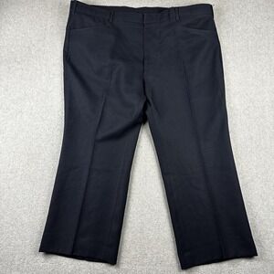 Levi's Action Slacks Pants Mens 44x26 Navy STA-PREST Dress Creased Made USA
